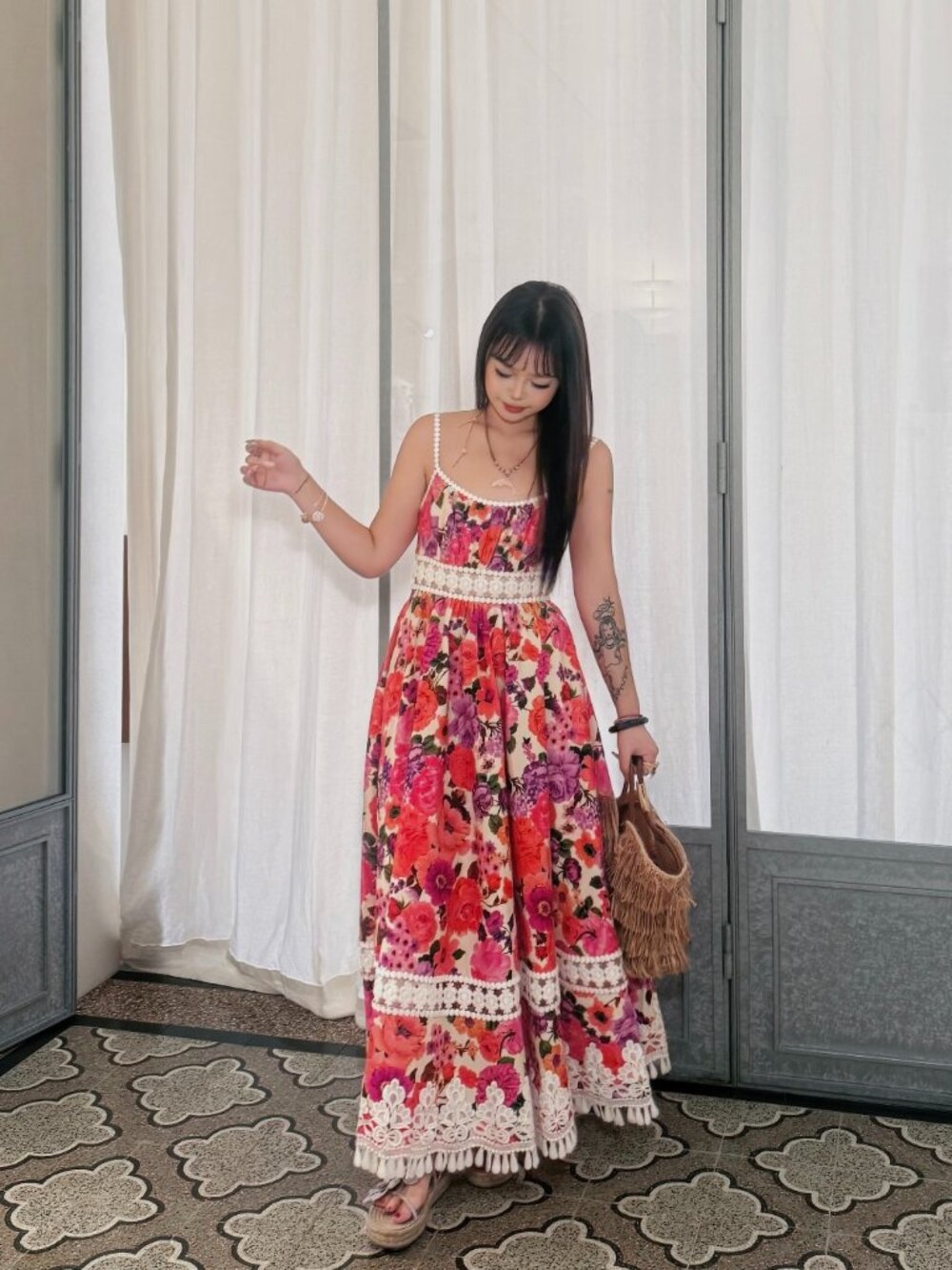 Zimmermann Stardust Fit & Flare Midi Dress